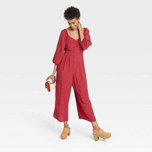 Knox Rose Women's Puff 3/4 Sleeve Jumpsuit